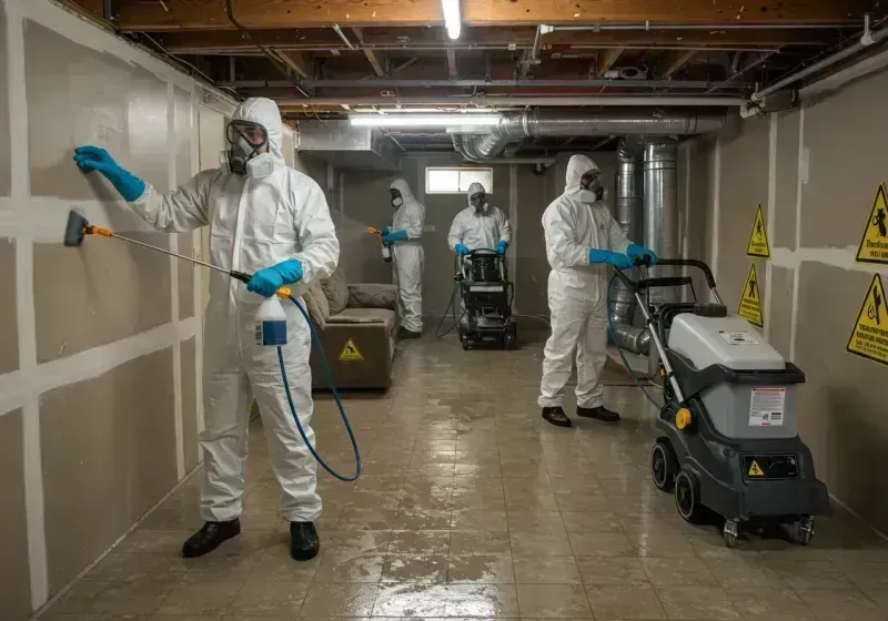 Basement Moisture Removal and Structural Drying process in Brodheadsville, PA